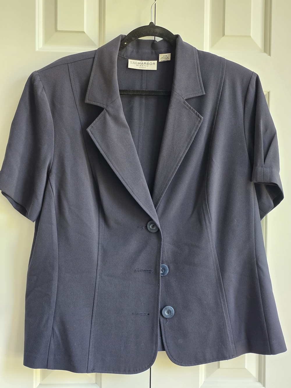 Sag Harbor Navy Short Sleeve Tailored Jacket